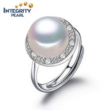 Pearl Ring Design Fashion Pearl Rings 925 Silver 8-9mm AAA Button Pearl Ring Designs for Women